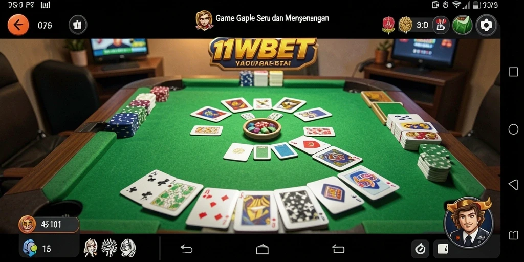Tampilan gameplay Gaple yang seru dan interaktif di 11WBET.