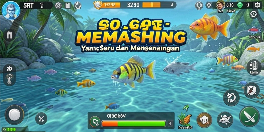 Gameplay seru dalam menangkap ikan yang beragam.