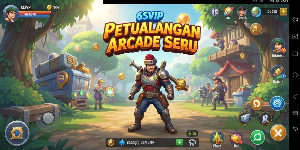 Screenshot menunjukkan aksi seru dalam gameplay Arcade 6SVIP.