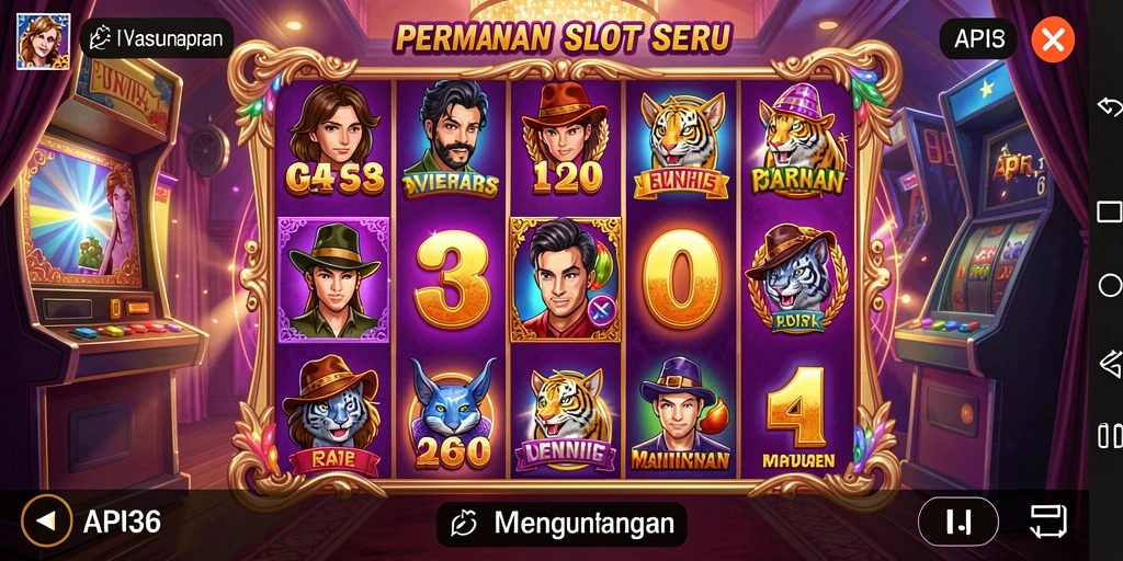 Screenshot API36 menampilkan suasana permainan Slot yang mendebarkan.