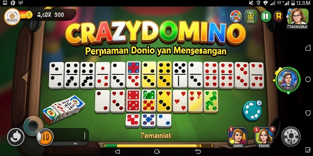 Tampilan gameplay seru dari CRAZYDOMINO yang menggambarkan keseruan permainan Domino.