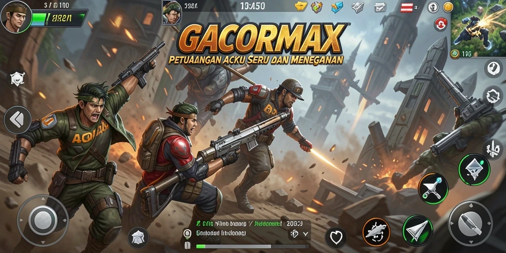 GACORMAX menampilkan aksi intens di berbagai level dan arena pertempuran.