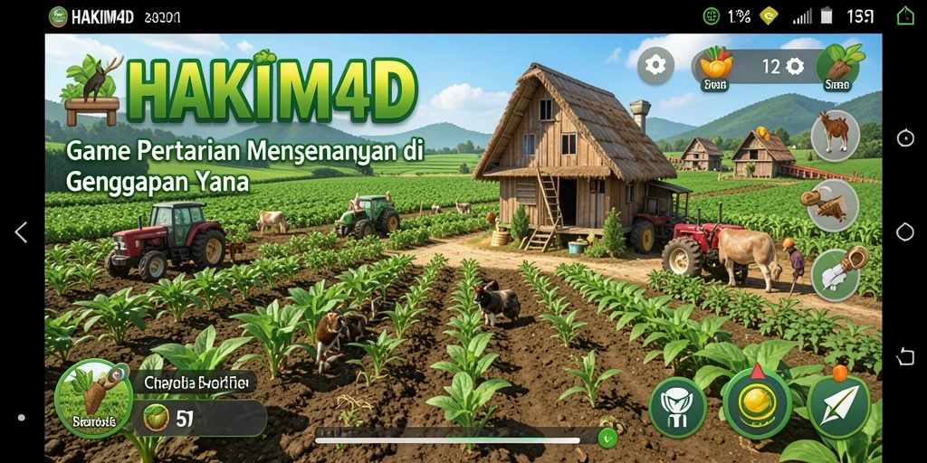 Tampilan gameplay HAKIM4D yang menarik saat bertani.