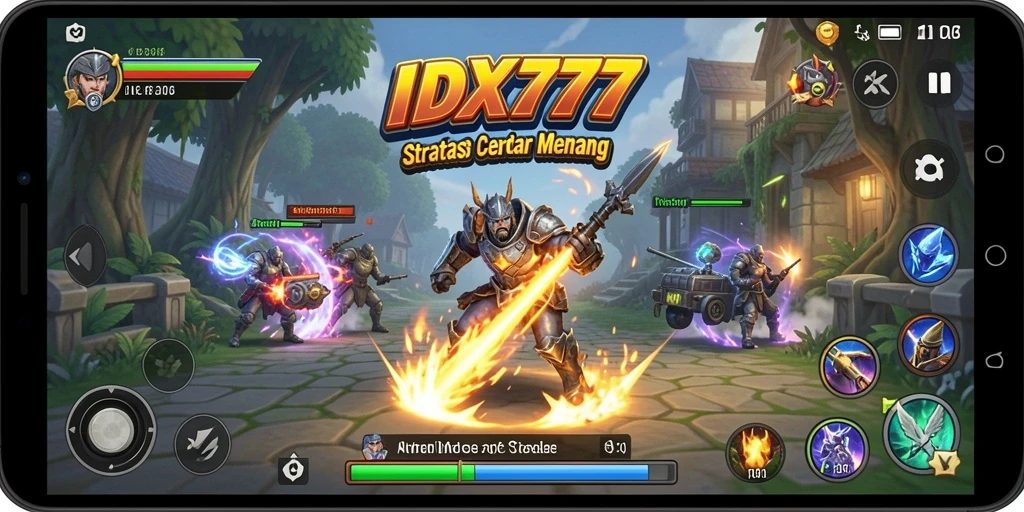 Screenshot gameplay IDX777 yang menunjukkan pertempuran strategis yang intens.
