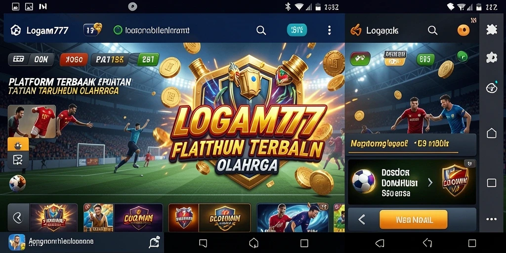 Screenshot LOGAM777 menampilkan antarmuka taruhan olahraga yang menarik.