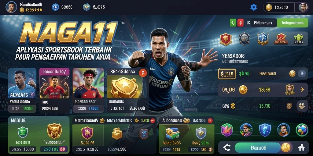Screenshot utama NAGA11 menampilkan antarmuka taruhan olahraga yang menarik.