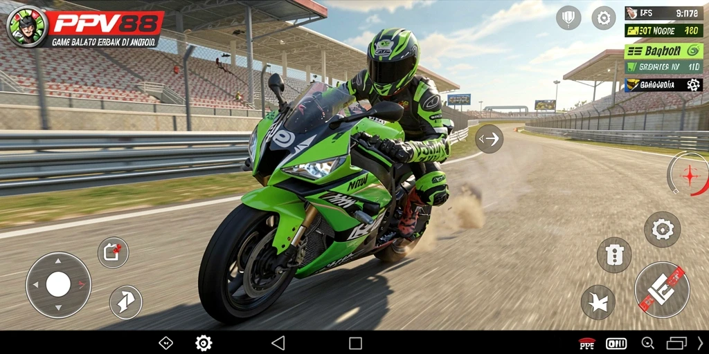 Tangkapan layar gameplay PPV88 yang menampilkan balapan motor yang seru.