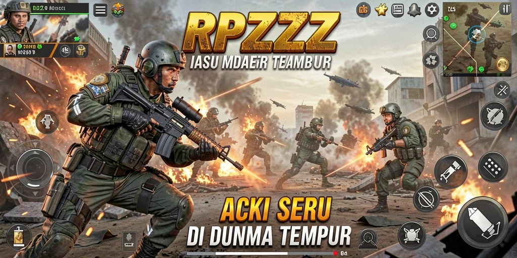Screenshot menunjukkan aksi seru dalam pertempuran TPS RPZZZ.