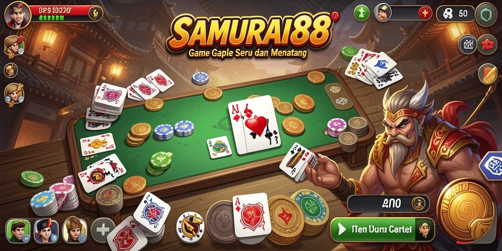 Tampilan menarik dari gameplay Gaple di SAMURAI88.
