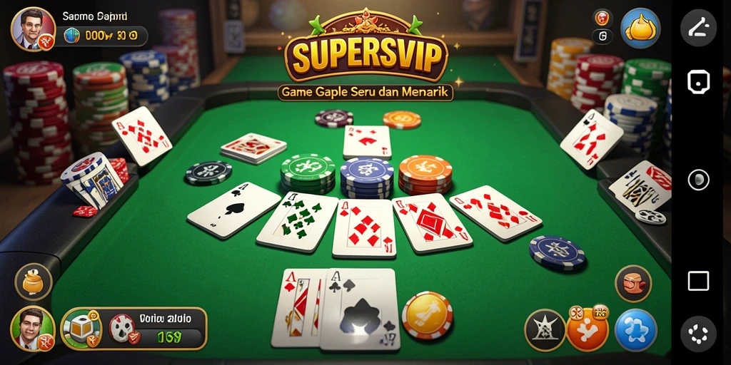 Tampilan menawan dari gameplay Gaple di SUPERSVIP.