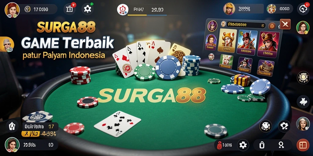 Tampilan seru gameplay Poker di SURGA88 dengan pemain aktif.