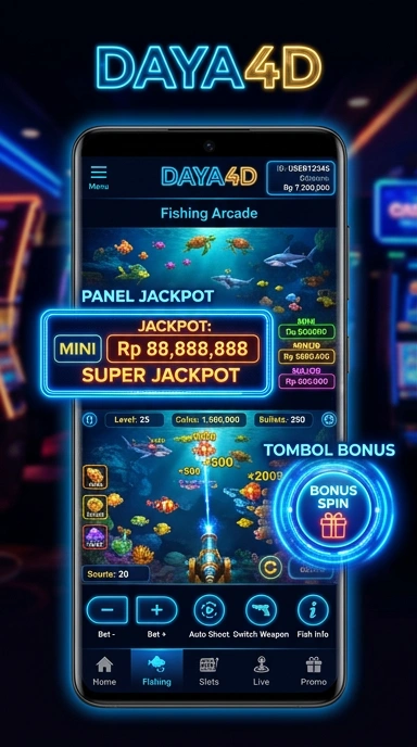 Tangkapan layar dari aplikasi daya4d yang menampilkan antarmuka yang menarik.